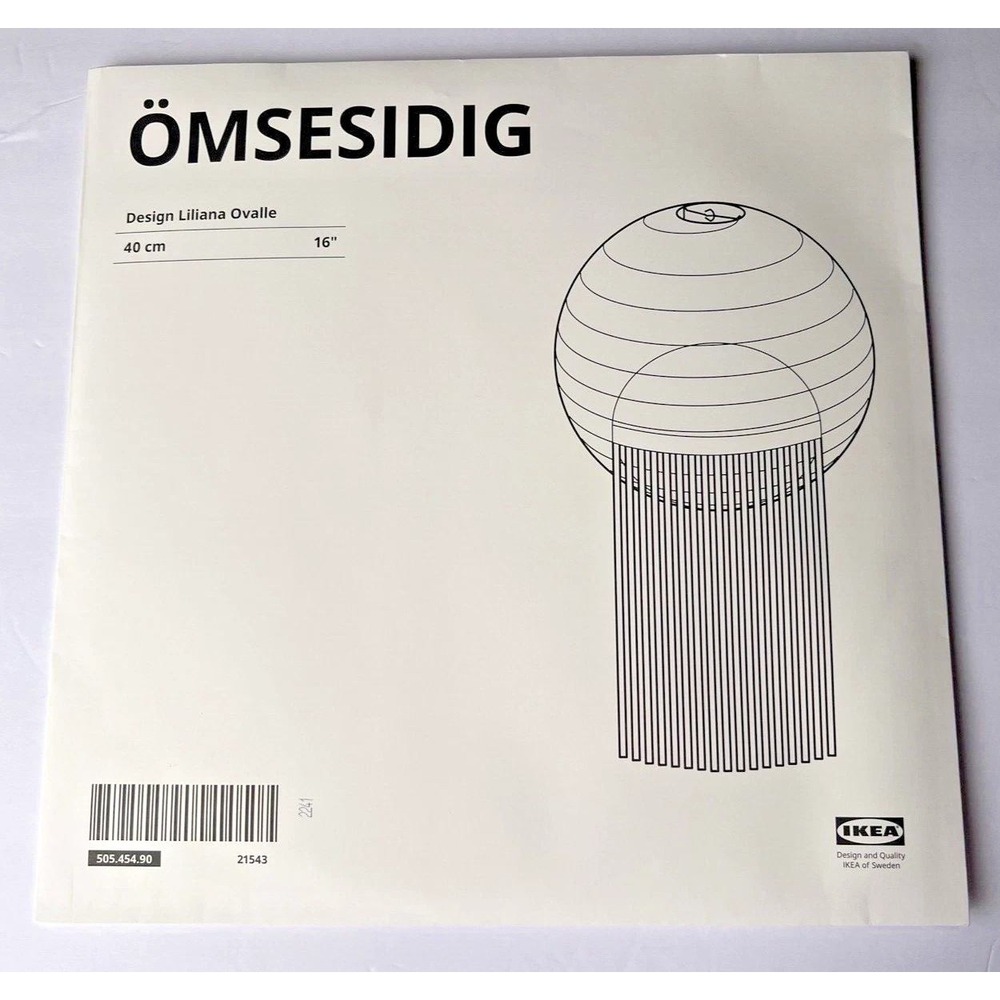 IKEA ÖMSESIDIG Pendant Lamp Shade Liliana Ovalle White Fringe 16" 505.454.90